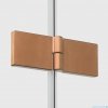 New Trendy Nesta Copper Brushed 80x200 cm drzwi wnękowe prawe wspornik skośny miedź szczotkowana/szkło przejrzyste D-0918A